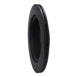 Ram 1500 Brake Rotor (1) - Rear Right - R1 Concepts - Drilled & Slotted - Black - `19-`25